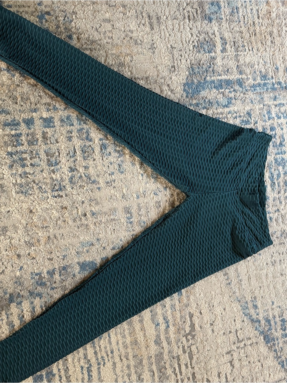 Textured High-Waist Leggings in Dark Teal
